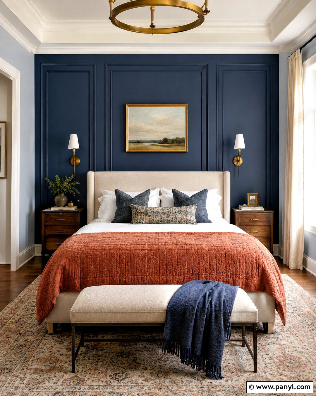 Blue Paneled Wall - 40 blue wall paint ideas