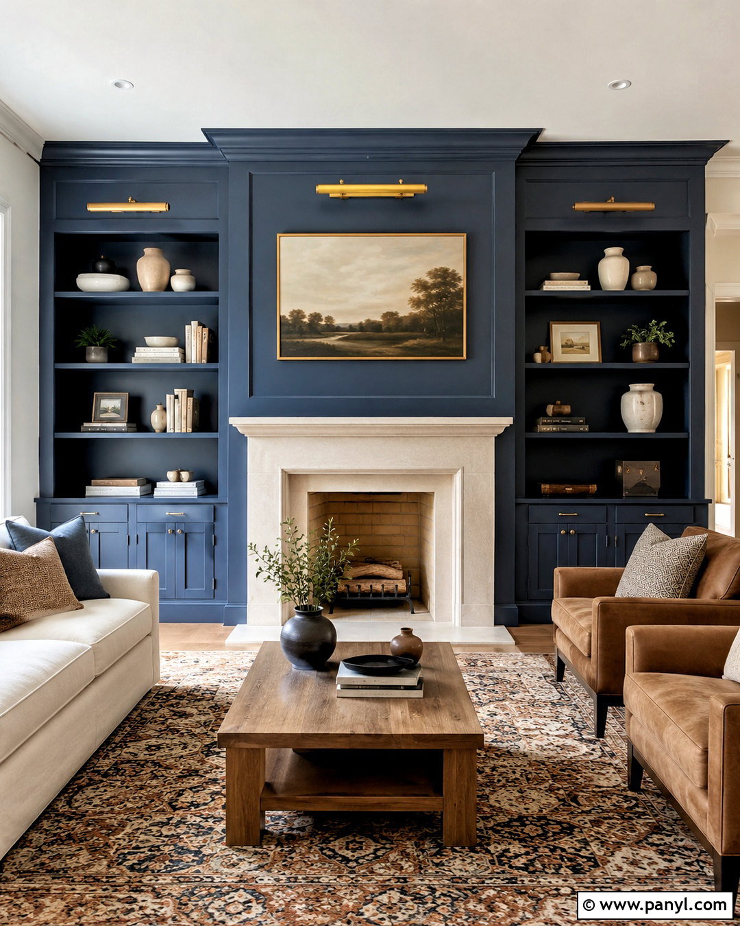 Blue Panelling Fireplace Wall - 20 blue panelling ideas