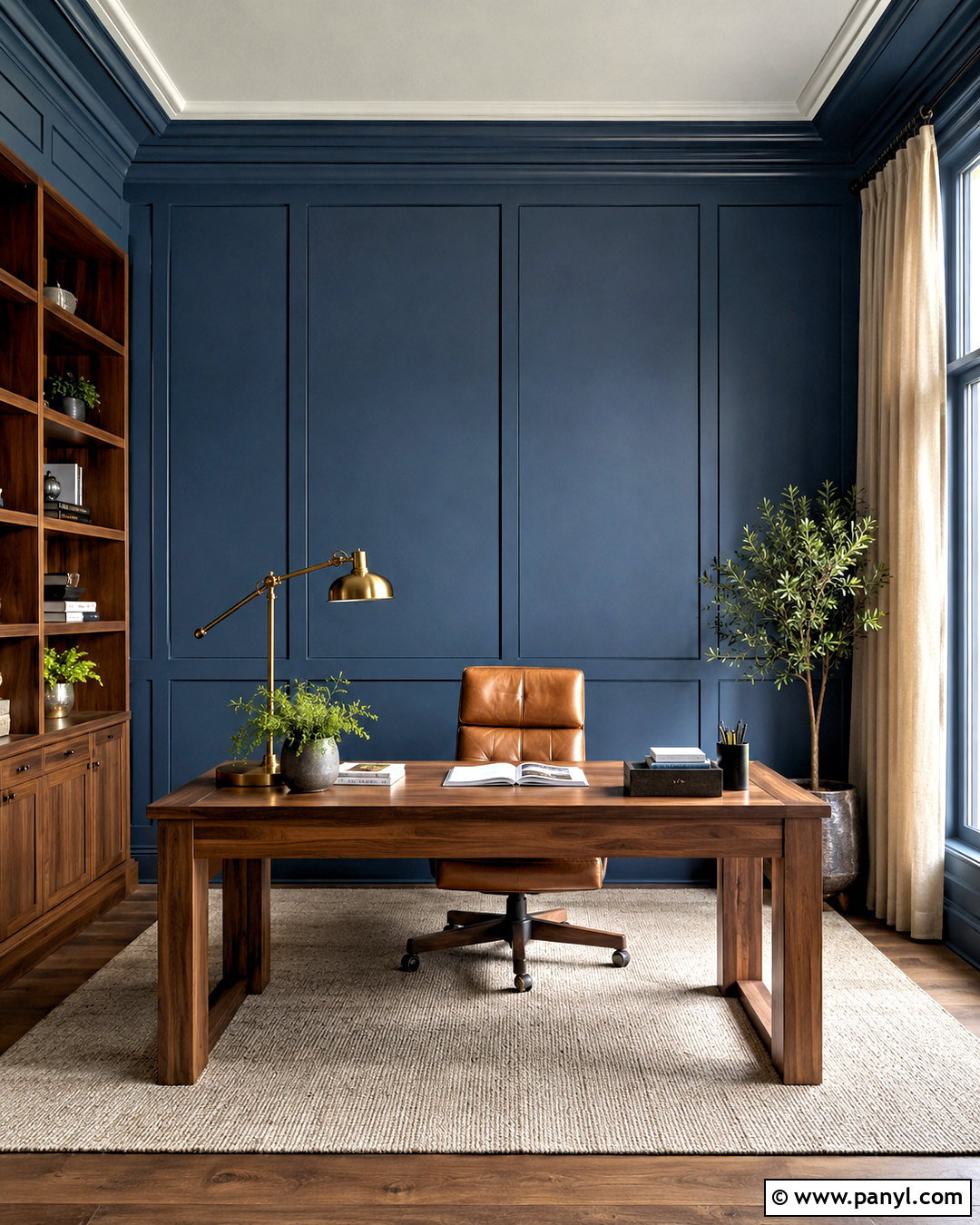 Blue Panelling Home Office - 20 blue panelling ideas