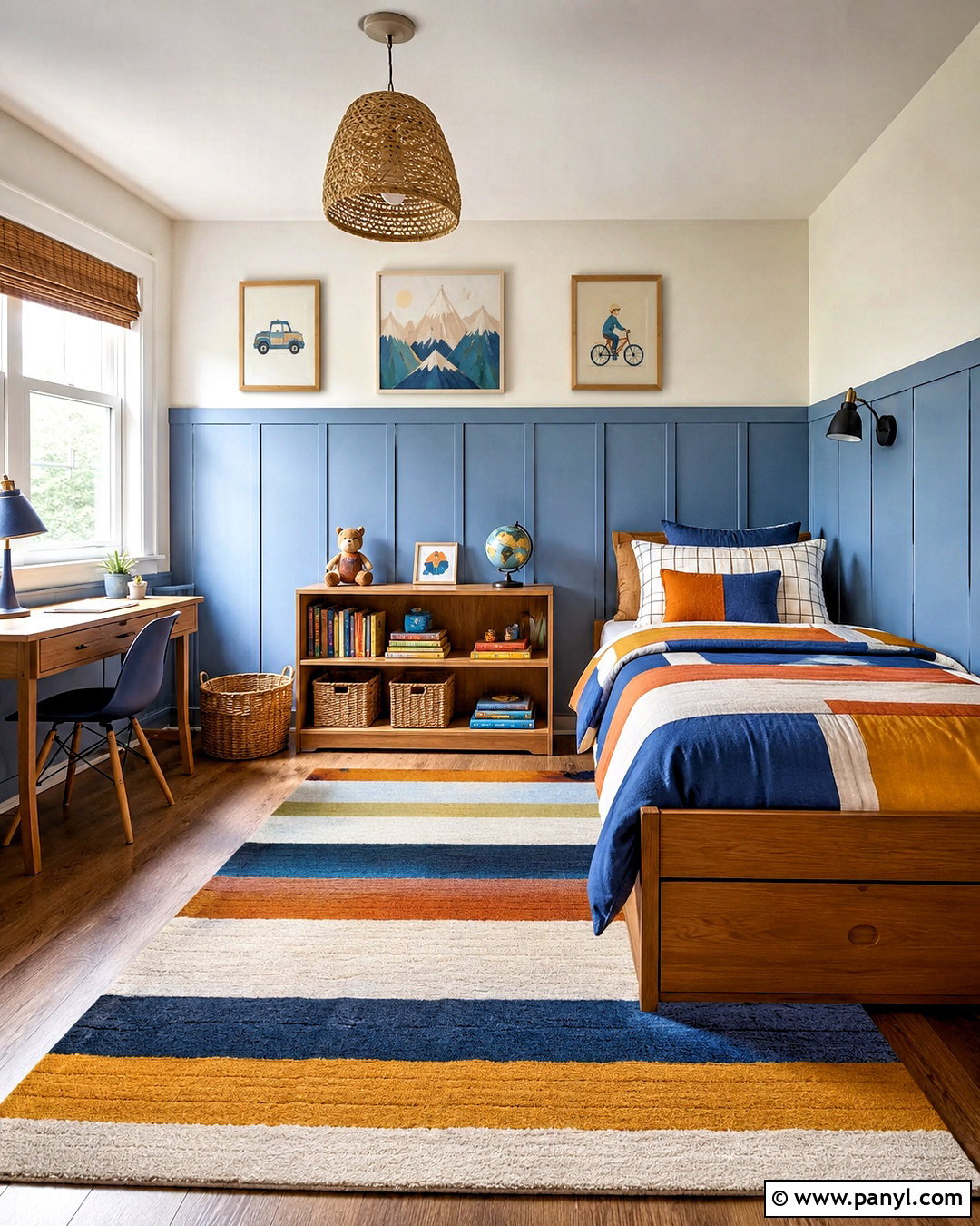 Blue Panelling Kids Bedroom - 20 blue panelling ideas