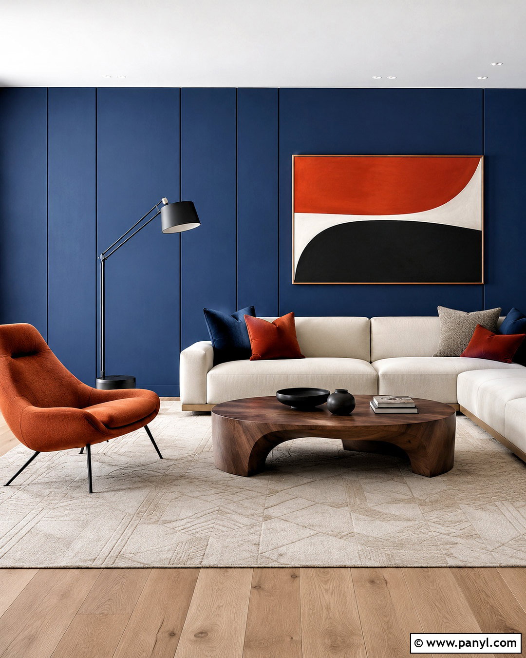 Blue Panelling Modern Living Room - 20 blue panelling ideas