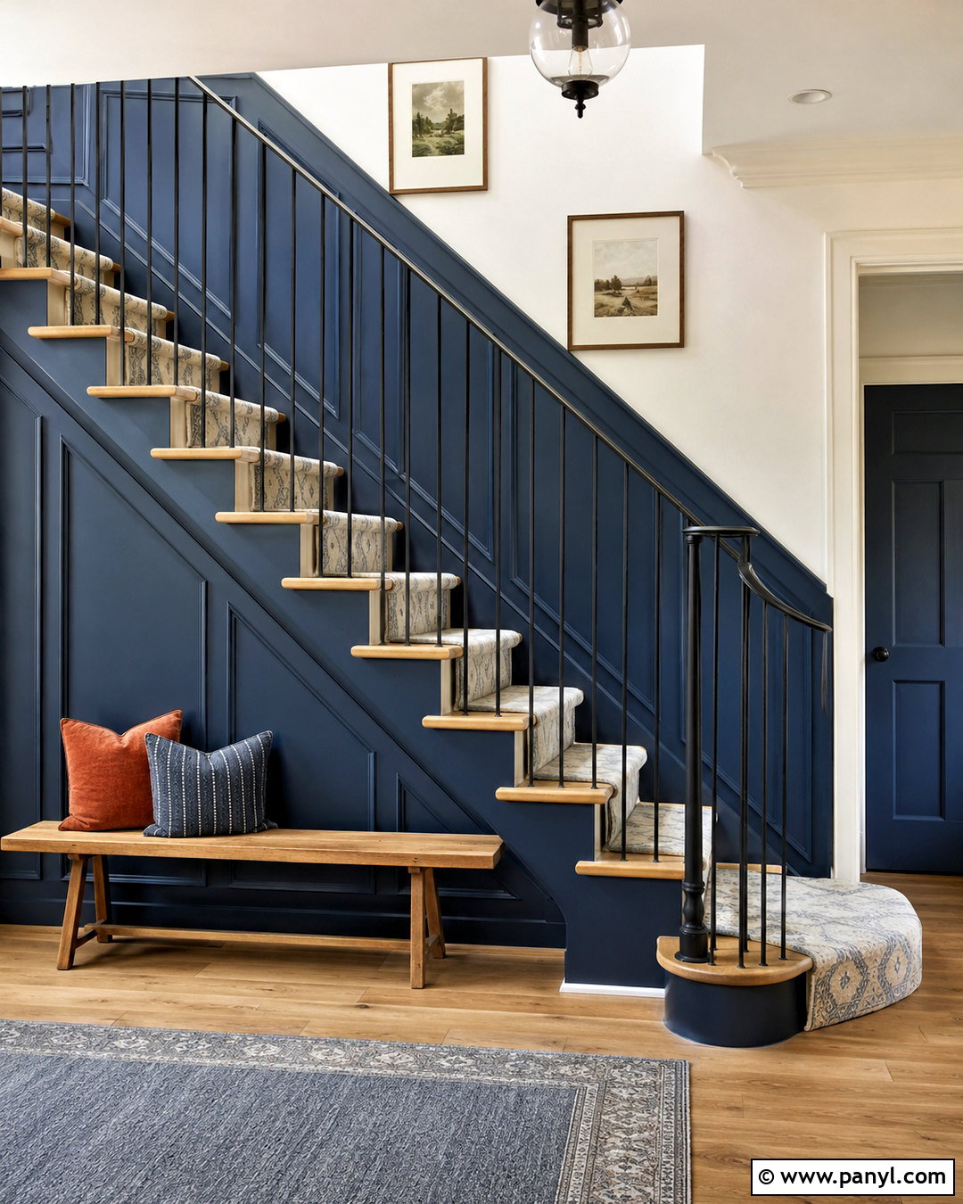 Blue Panelling Staircase - 20 blue panelling ideas