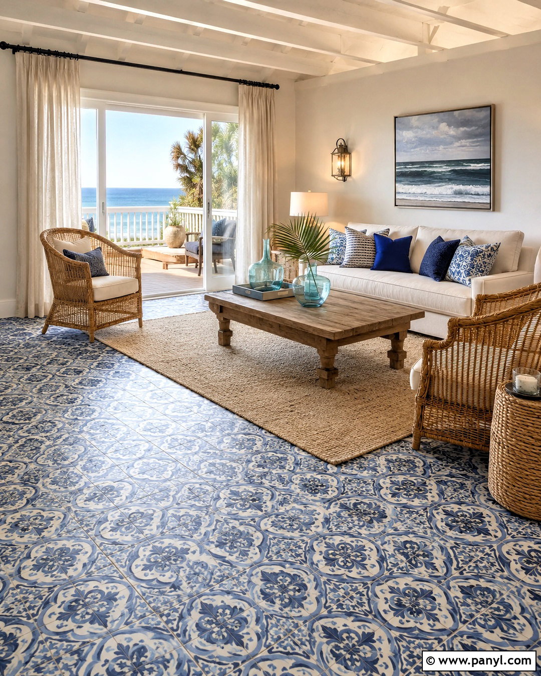 Blue Patterned Ceramic Floor Tiles - 20 ceramic floor tiles living room ideas