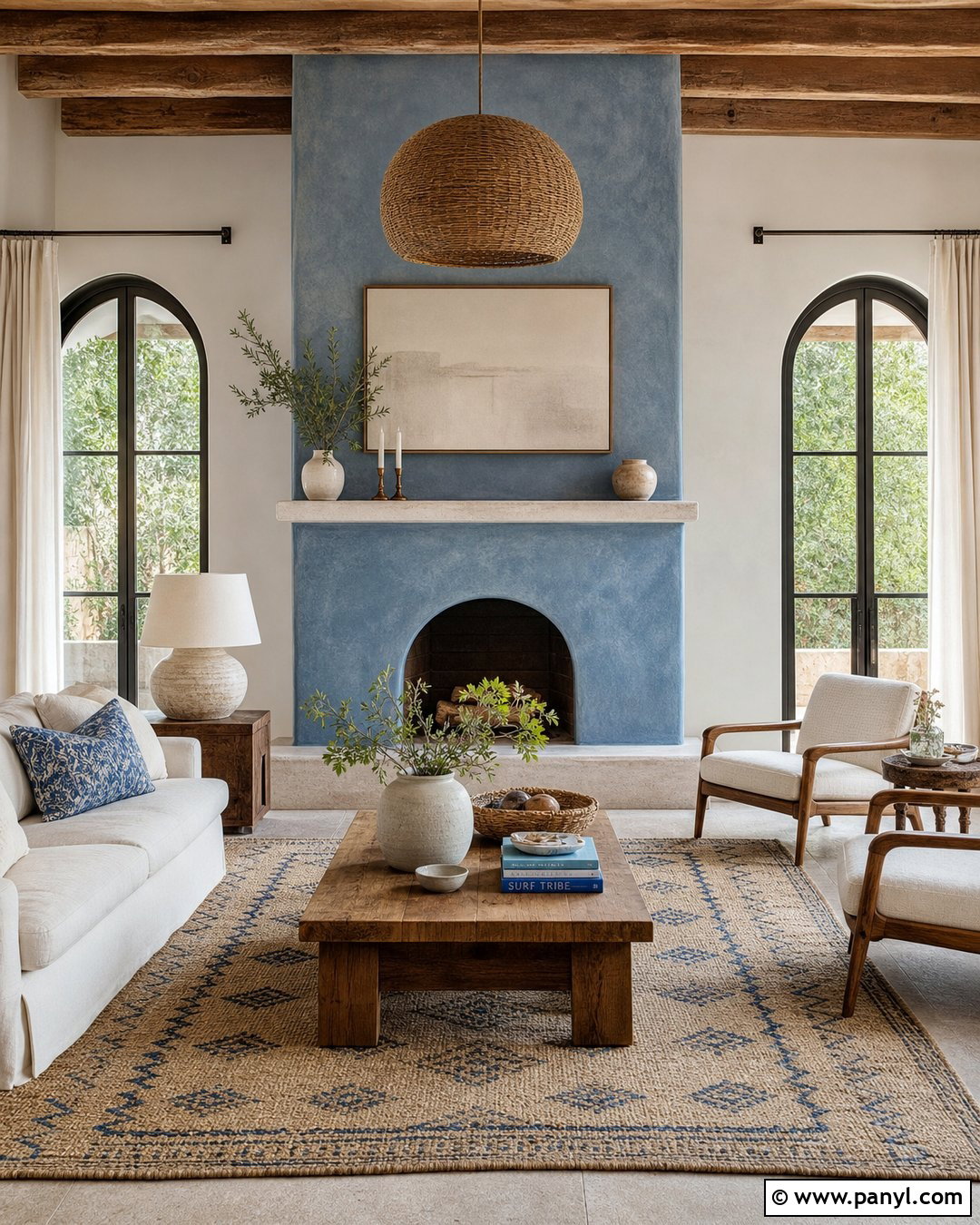 Blue Plaster Fireplace Wall - 30 blue fireplace wall ideas