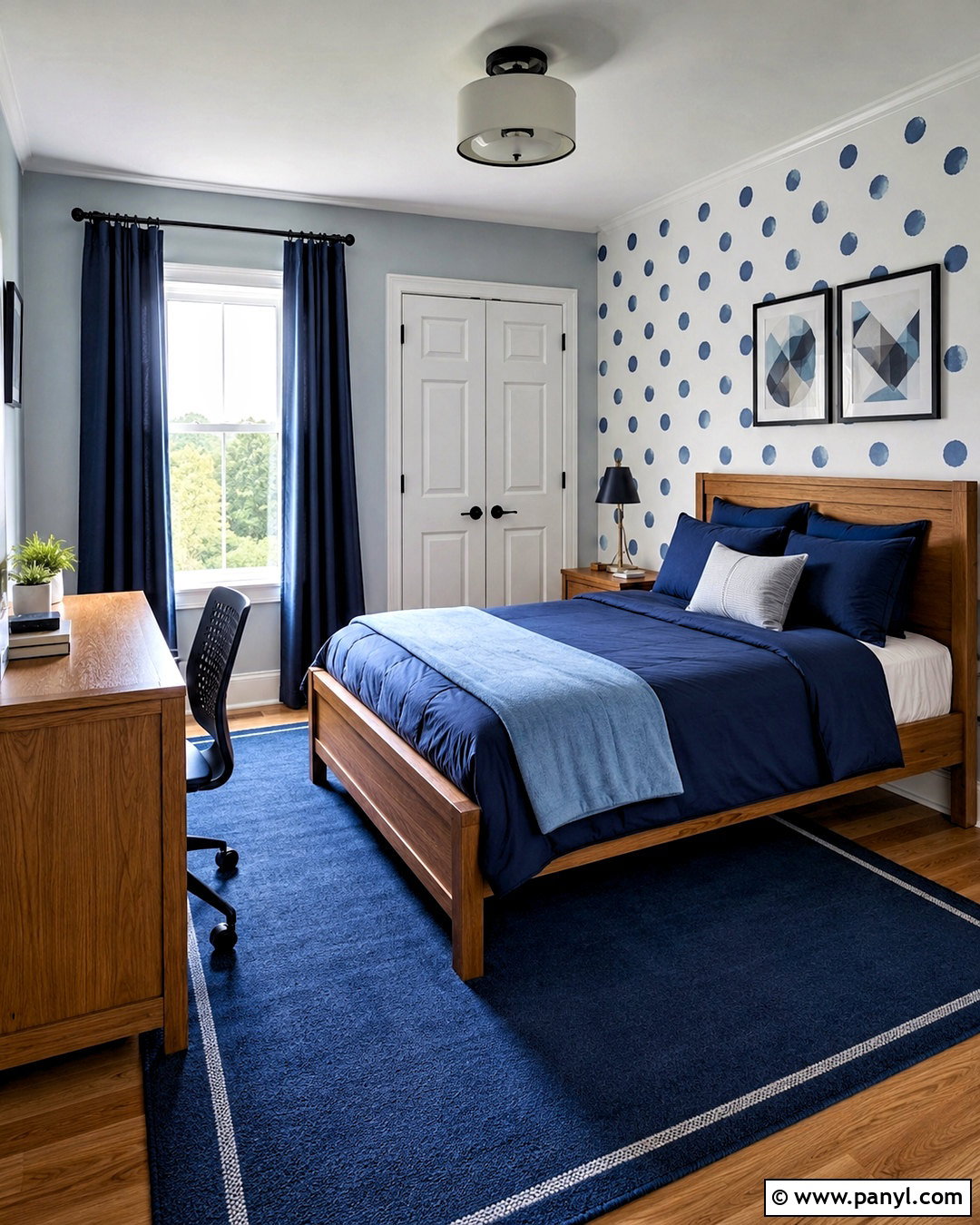 Blue Polka Dot Boys Room - 20 polka dot room ideas
