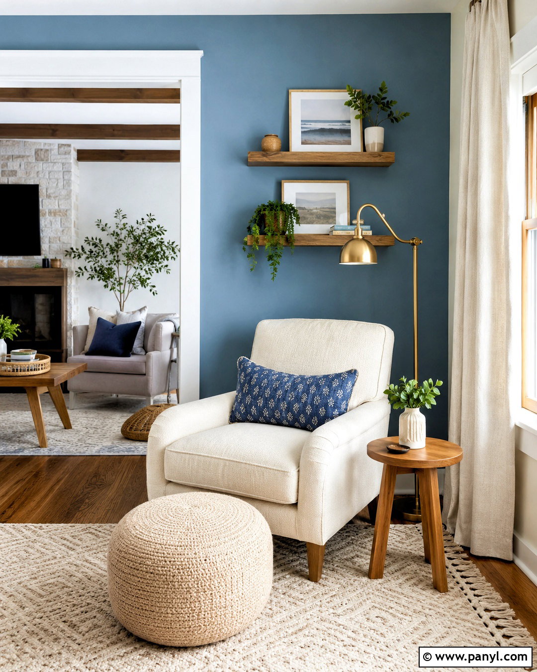 Blue Reading Nook Accent Wall - 40 Blue Accent Wall Ideas