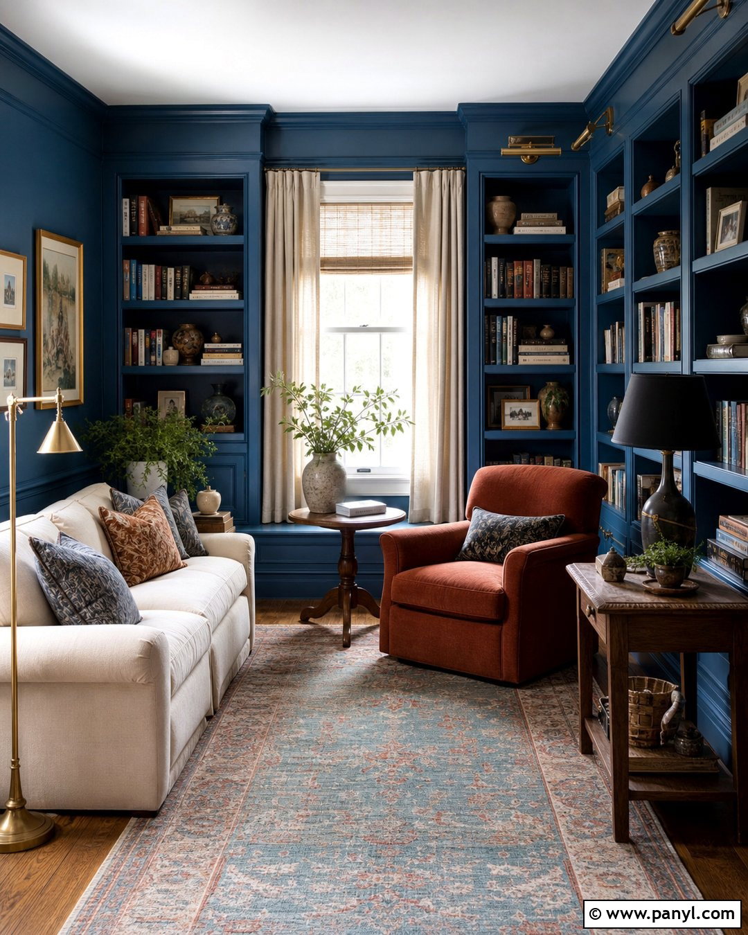 Blue Reading Room Walls - 35 Blue Painted Walls