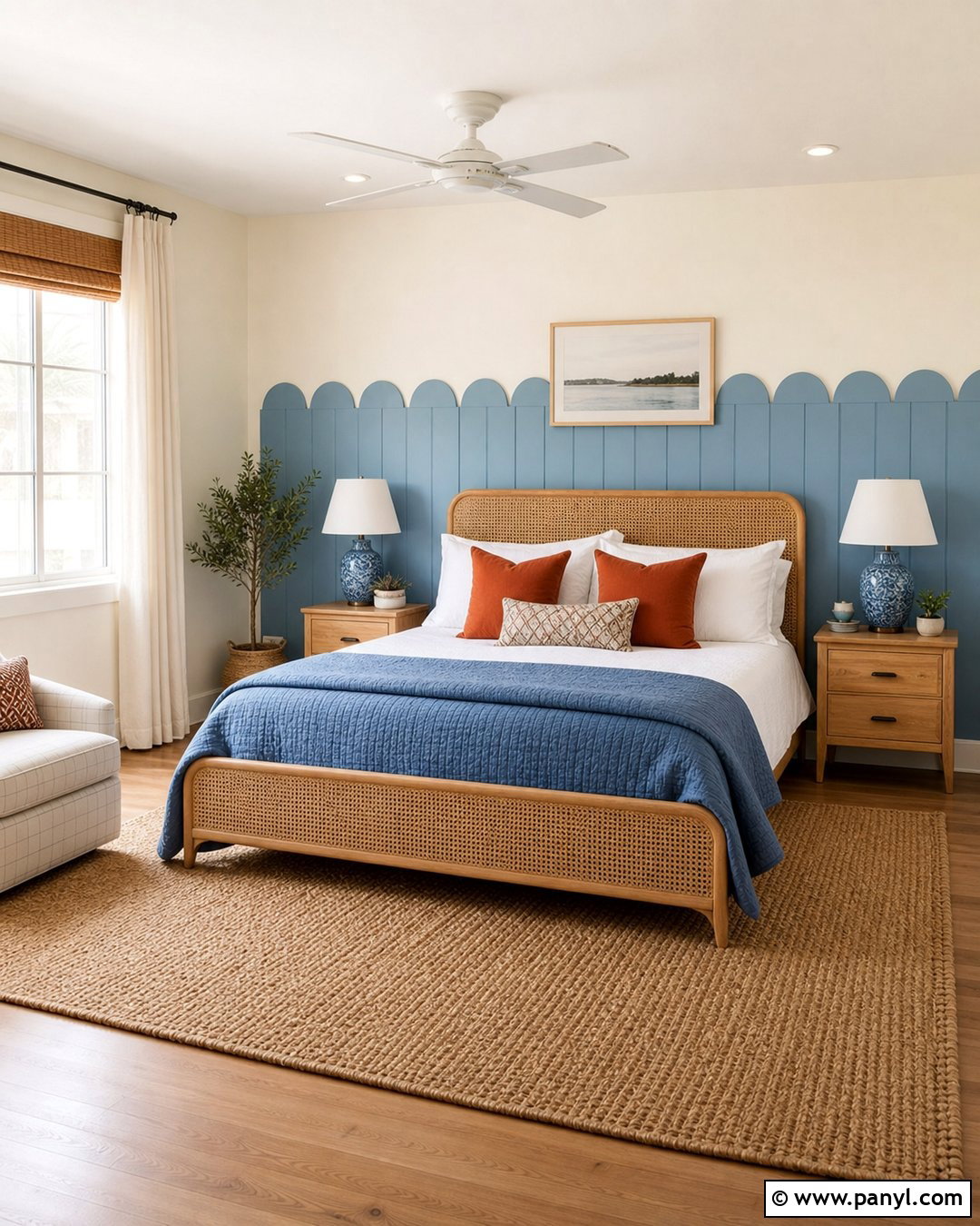 Blue Scalloped Wall Paneling - 25 Textured Blue Wall Ideas