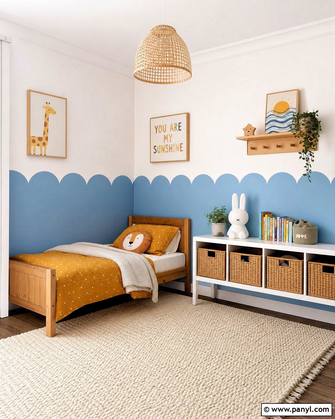 Blue Scalloped Wall - 20 blue wall painting ideas