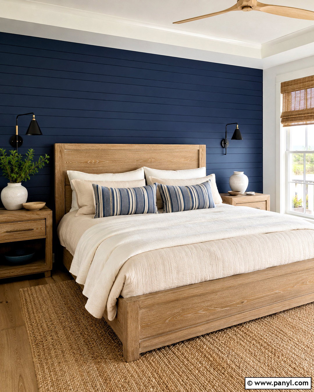 Blue Shiplap Bedroom Accent Wall - 40 Blue Accent Wall Ideas