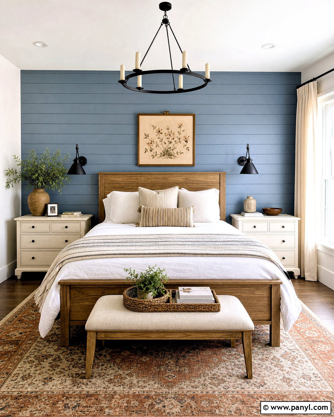 Blue Shiplap Guest Bedroom Wall - 20 farmhouse shiplap walls