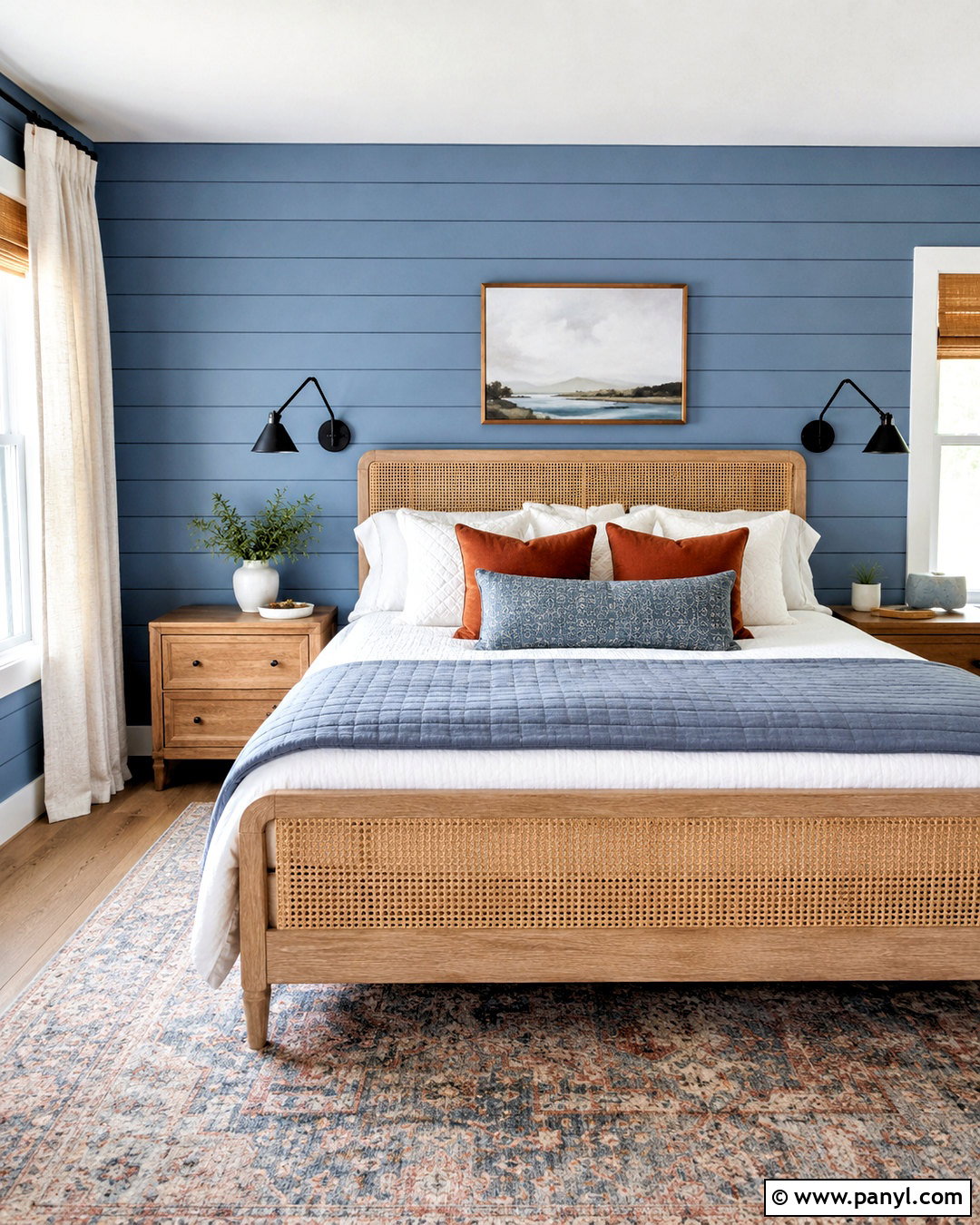 Blue Shiplap Wall Panelling Bedroom - 20 blue wall panelling ideas