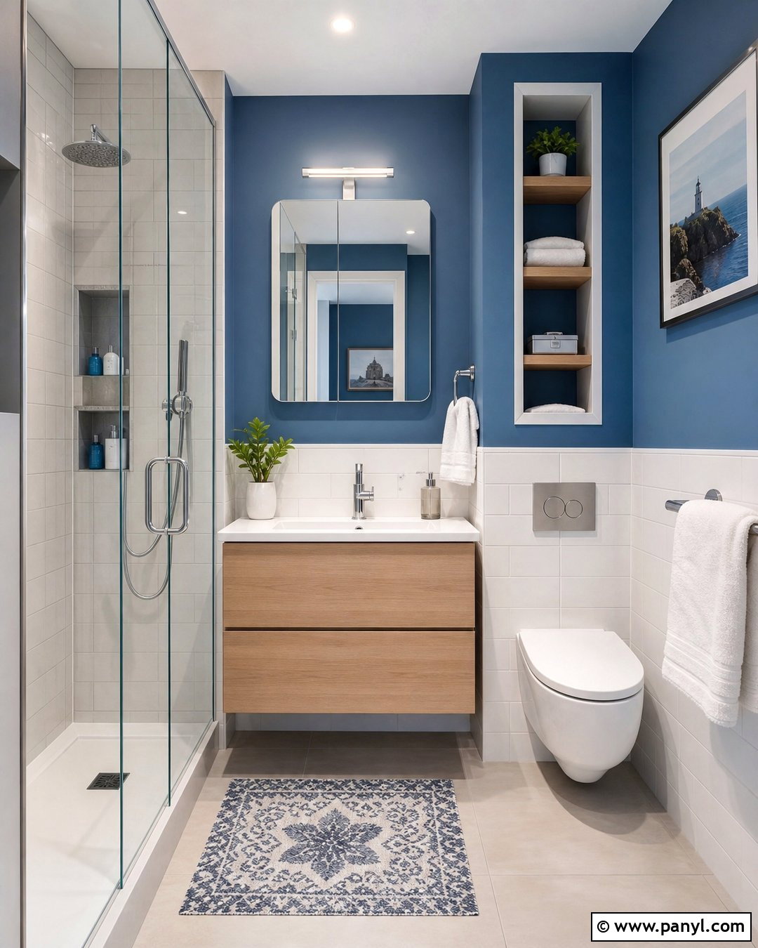 Blue Small Bathroom Walls - 35 Blue Bathroom Walls
