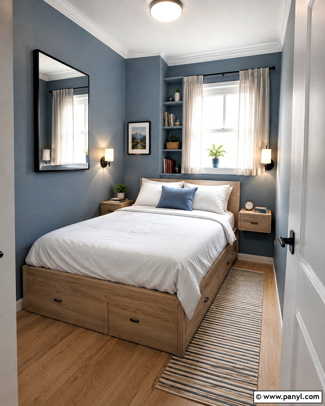 Blue Small Bedroom - 40 blue wall paint ideas