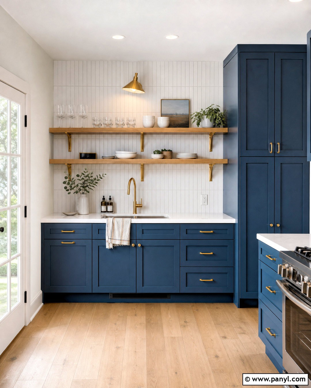 Blue Small Kitchen With Open Shelves - 20 small blue kitchen ideas
