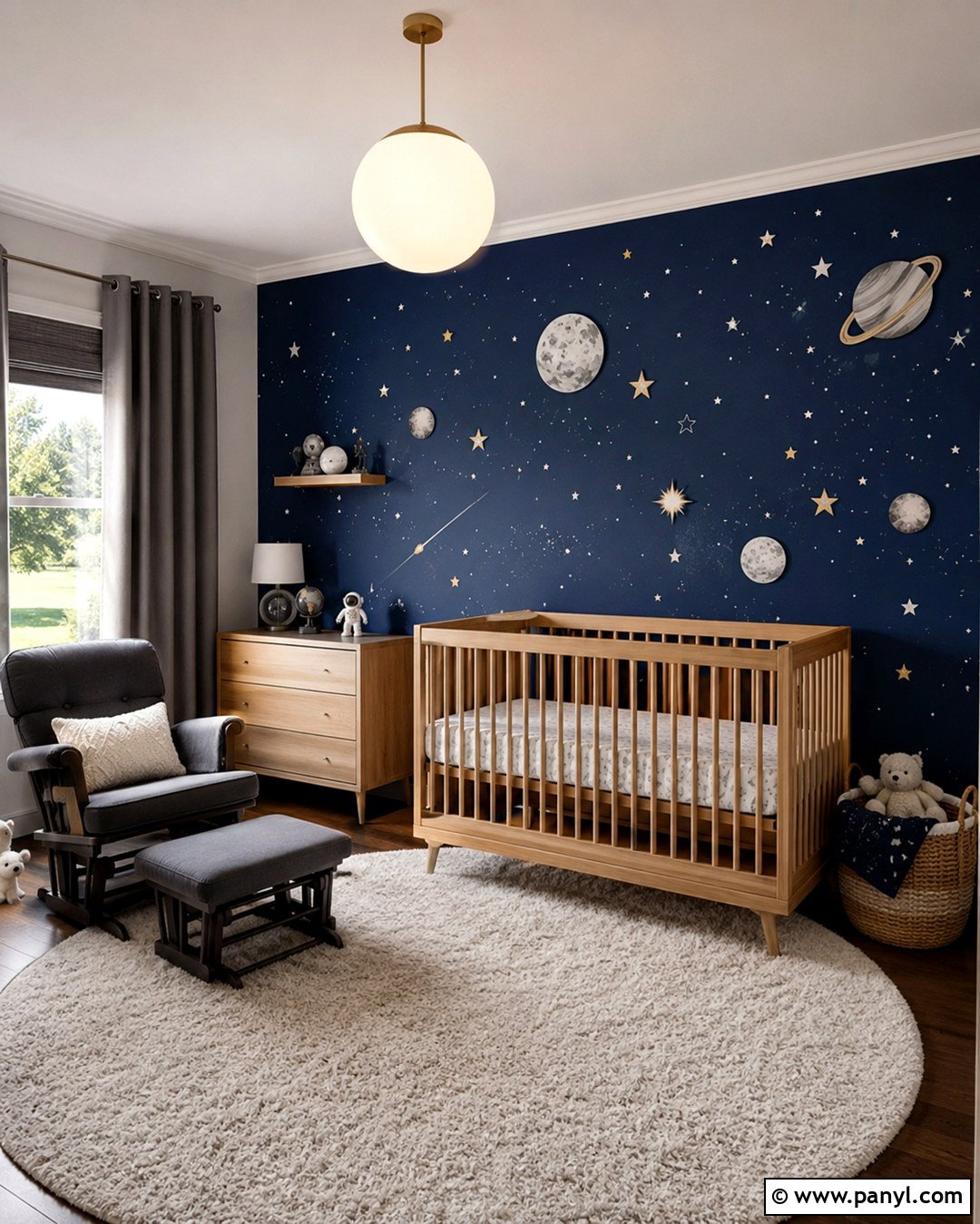 Blue Space Nursery Wall - 20 Blue Accent Wall Nursery Baby Boy Ideas