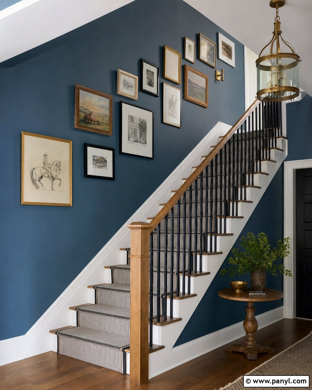 Blue Staircase Feature Wall - 35 blue feature wall ideas