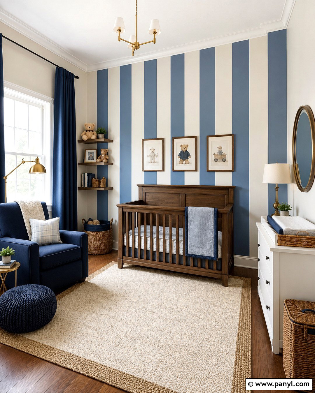 Blue Striped Accent Wall Nursery - 20 Blue Accent Wall Nursery Baby Boy Ideas