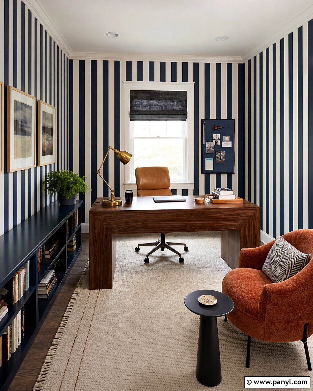 Blue Striped Home Office Walls - 35 Blue Striped Walls