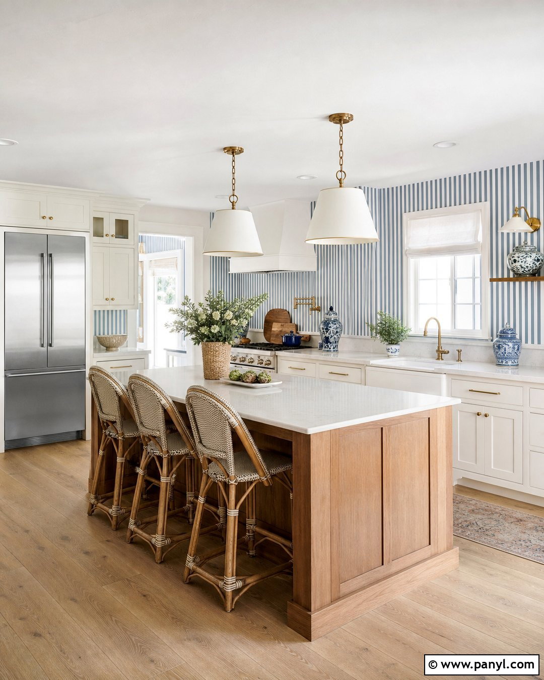 Blue Striped Kitchen Walls - 35 Blue Striped Walls