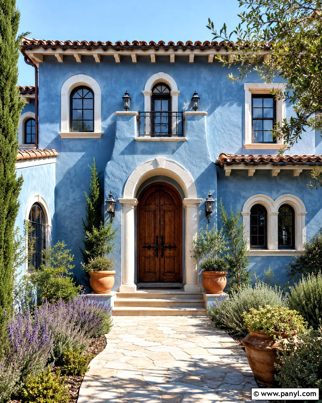Blue Stucco House With White Trim - 20 blue house white trim ideas