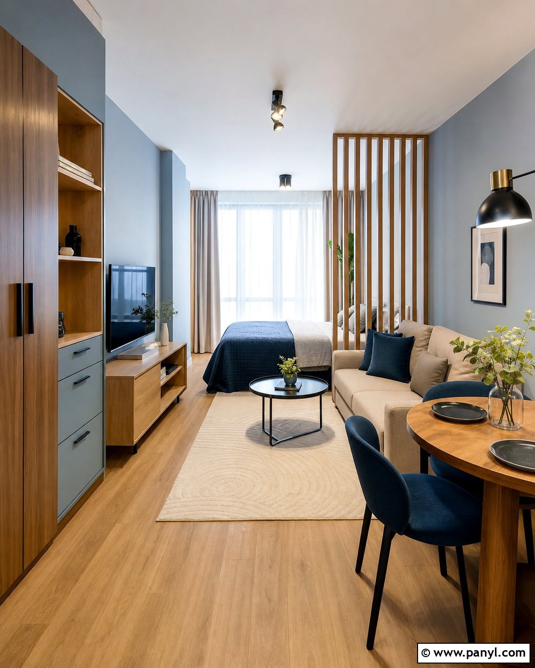 Blue Studio Apartment - 30 blue walls room ideas