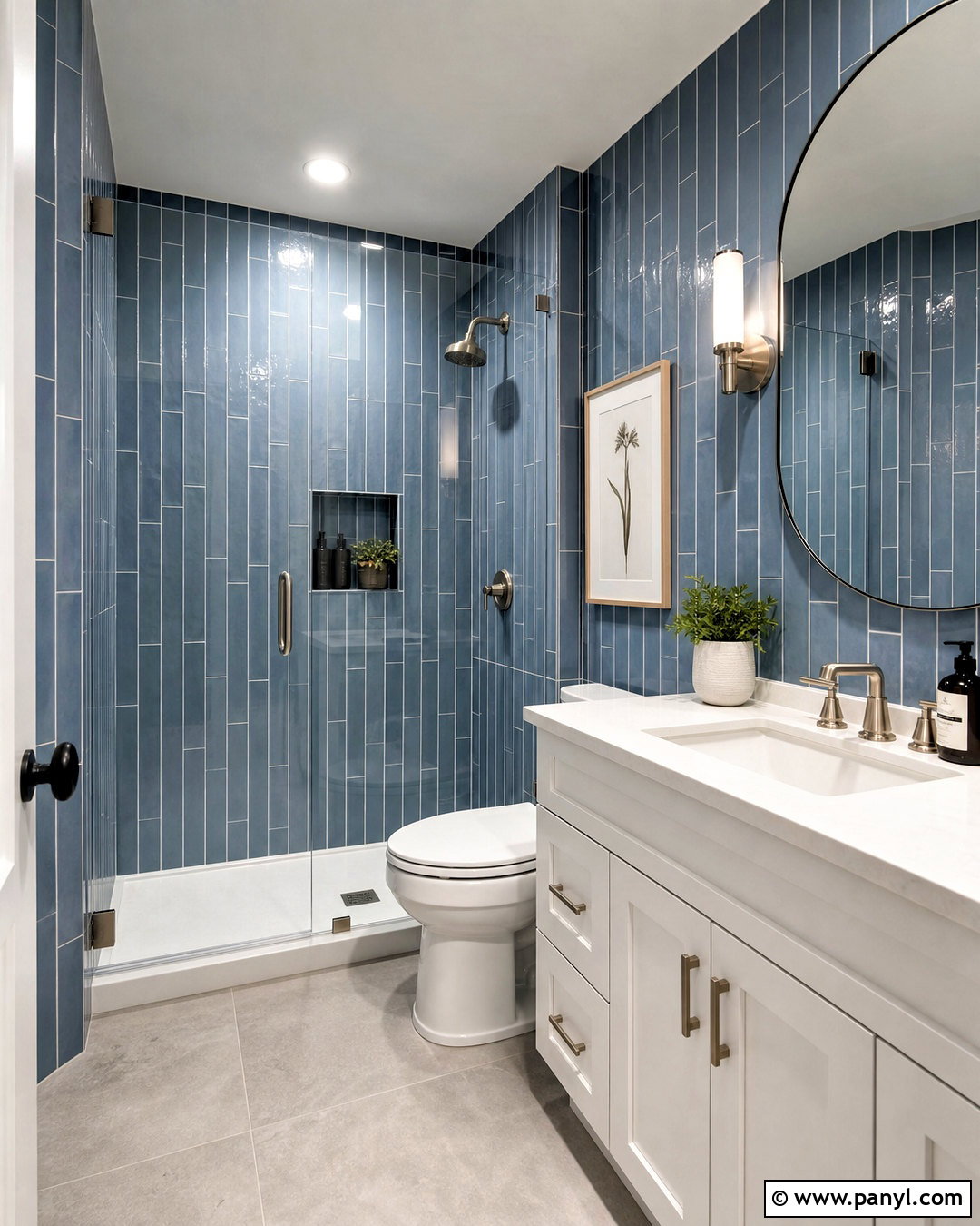 Blue Subway Tile Bathroom - 20 small blue bathroom ideas