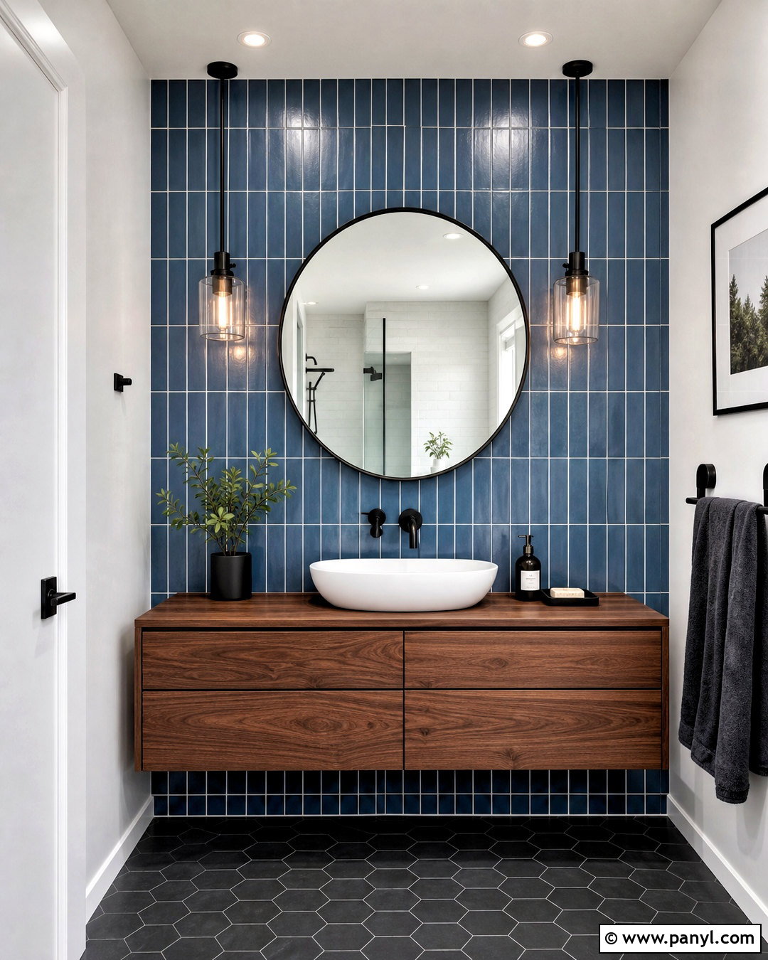 Blue Subway Tile Bathroom Accent Wall - 20 blue accent wall bathroom ideas