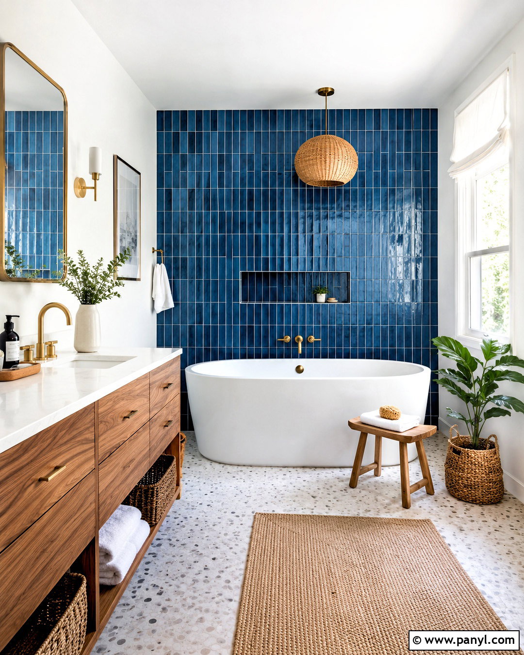Blue Tile Accent Wall Bathroom - 20 blue accent walls