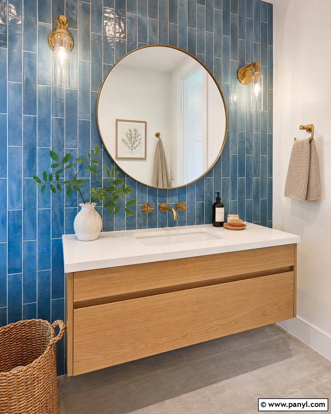 Blue Tile Bathroom Feature Wall - 35 blue feature wall ideas