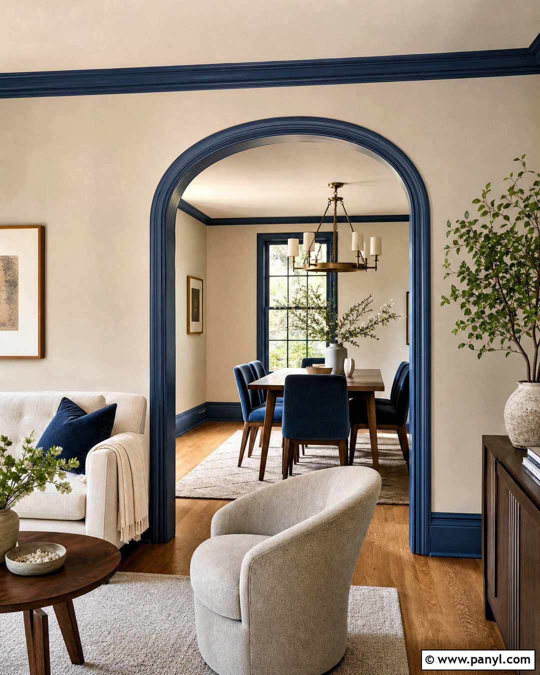 Blue Trim Around Arched Doorways - 20 blue trim interior ideas