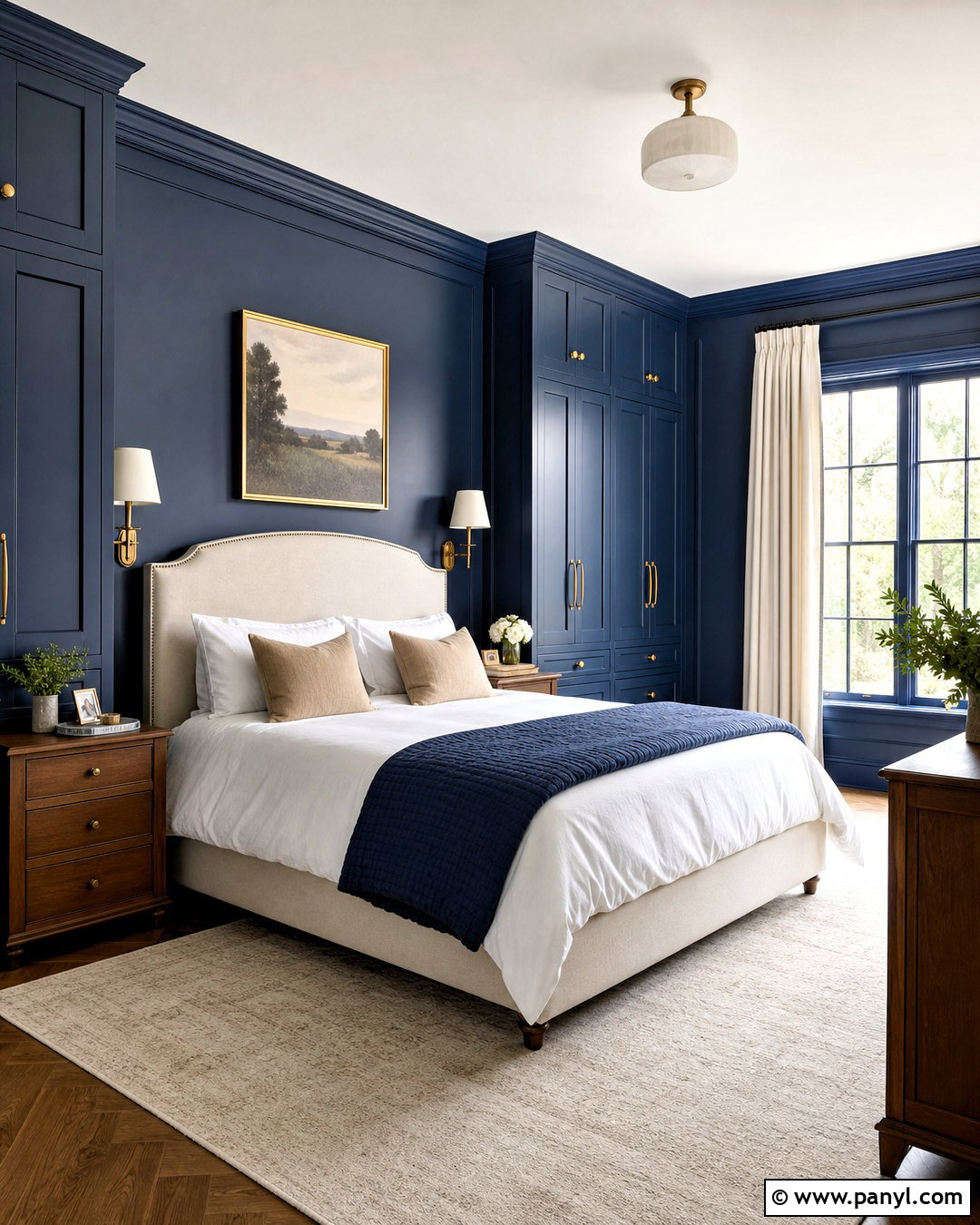 Blue Trim Bedroom With Built-In Storage - 20 blue trim bedroom ideas