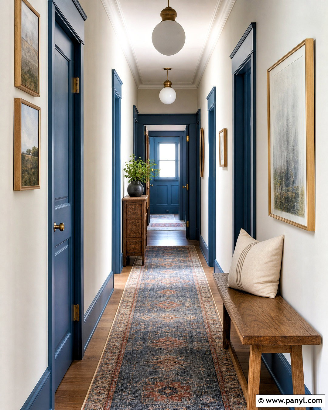 Blue Trim Hallway - 20 blue trim interior ideas