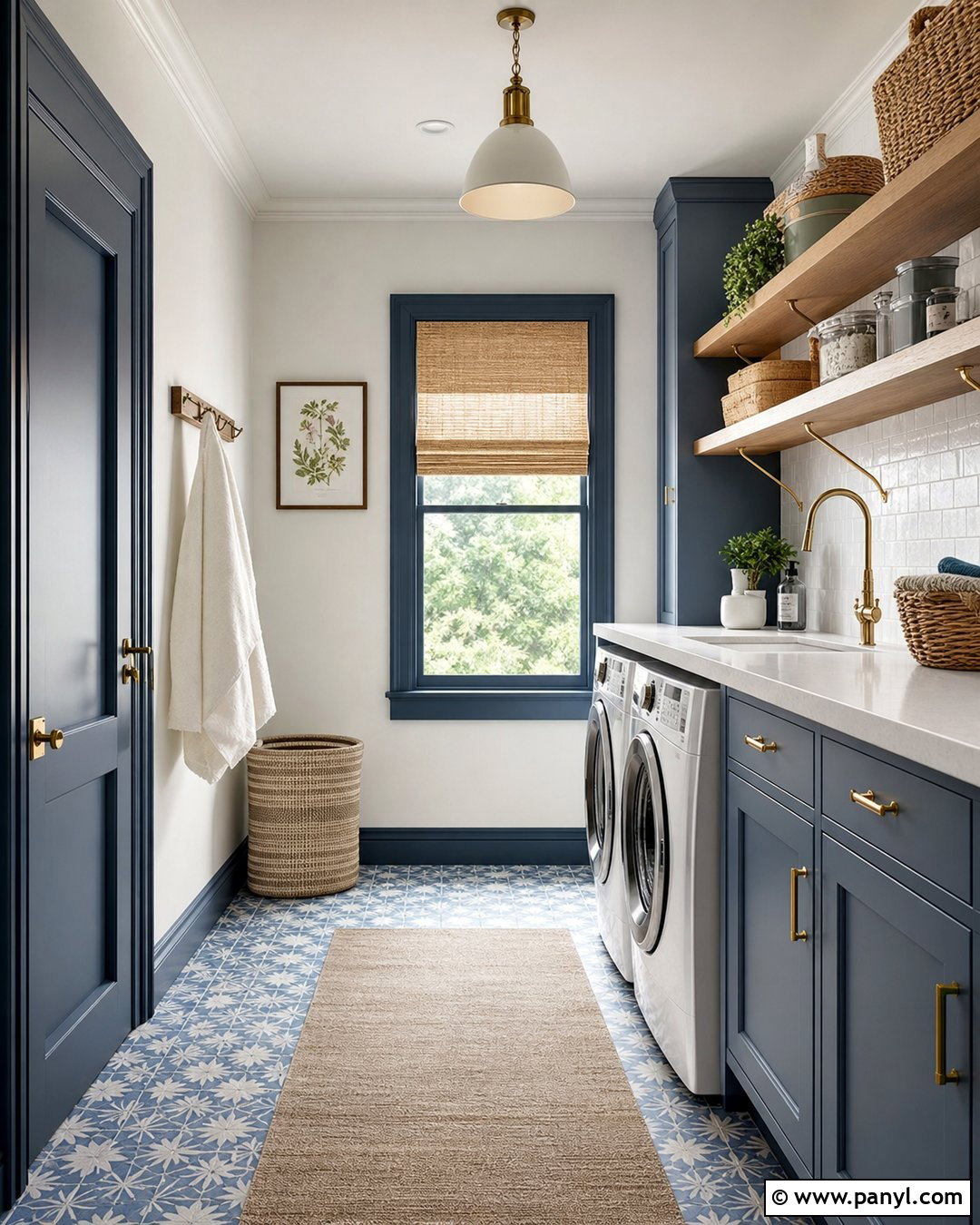 Blue Trim Laundry Room - 35 Blue Trim White Walls