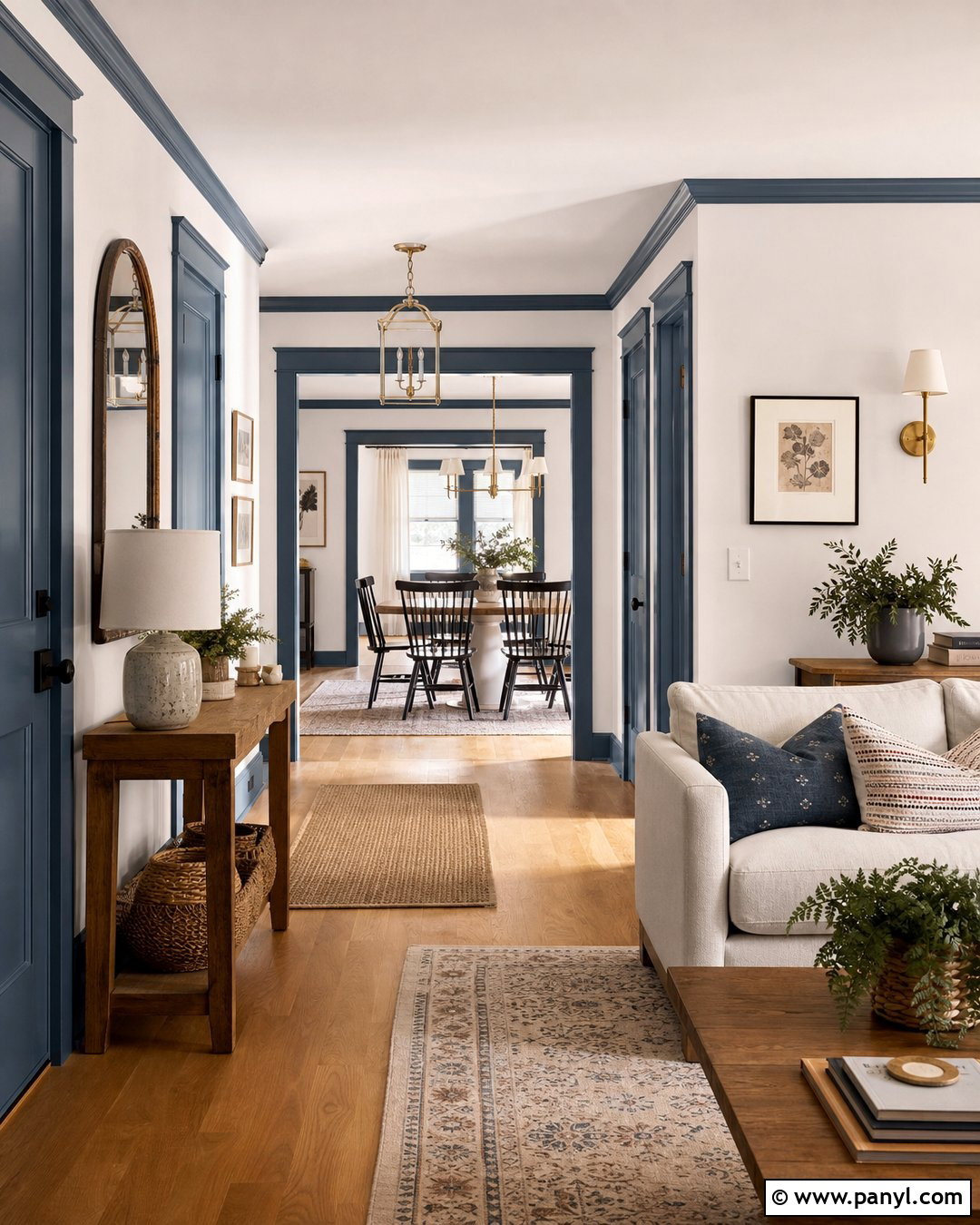 Blue Trim Whole Home - 35 Blue Trim White Walls