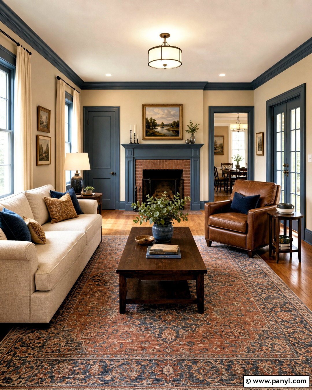 Blue Trim With Warm Neutral Walls - 20 blue trim interior ideas