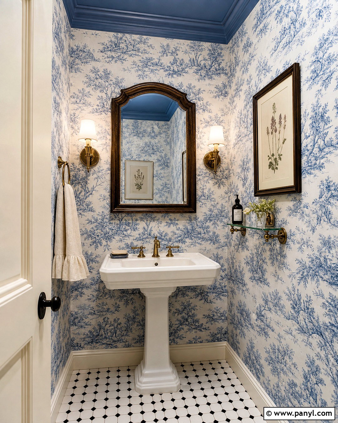 Blue Vintage Half Bathroom - 20 blue half bathroom ideas