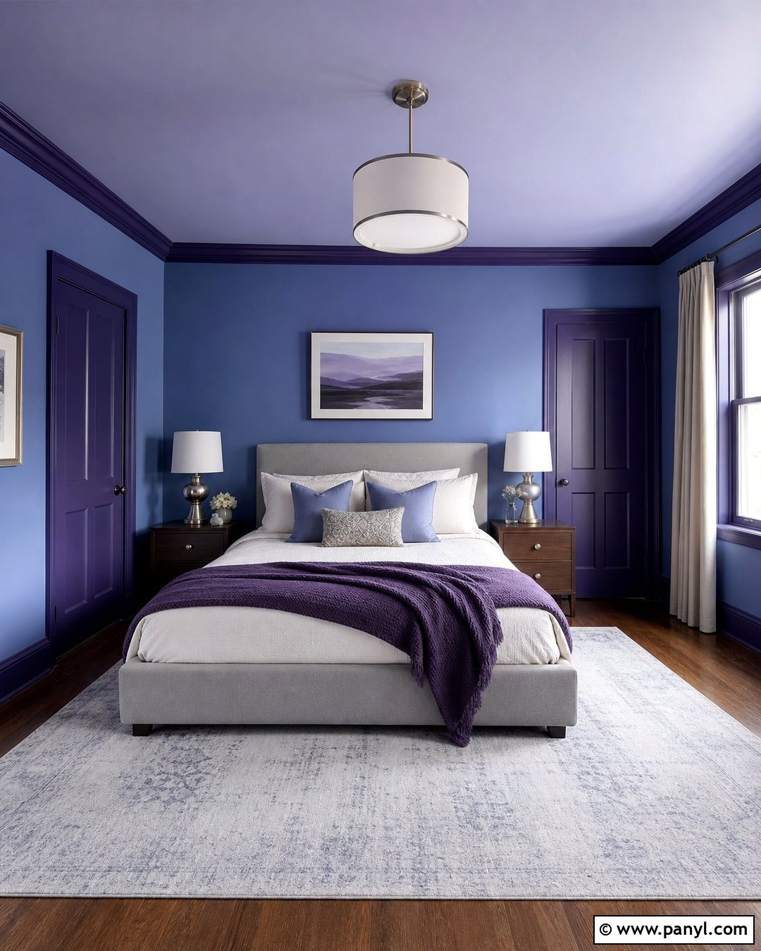 Blue Violet Monochromatic Bedroom Walls - 25 Blue And Purple Wall Paint Ideas