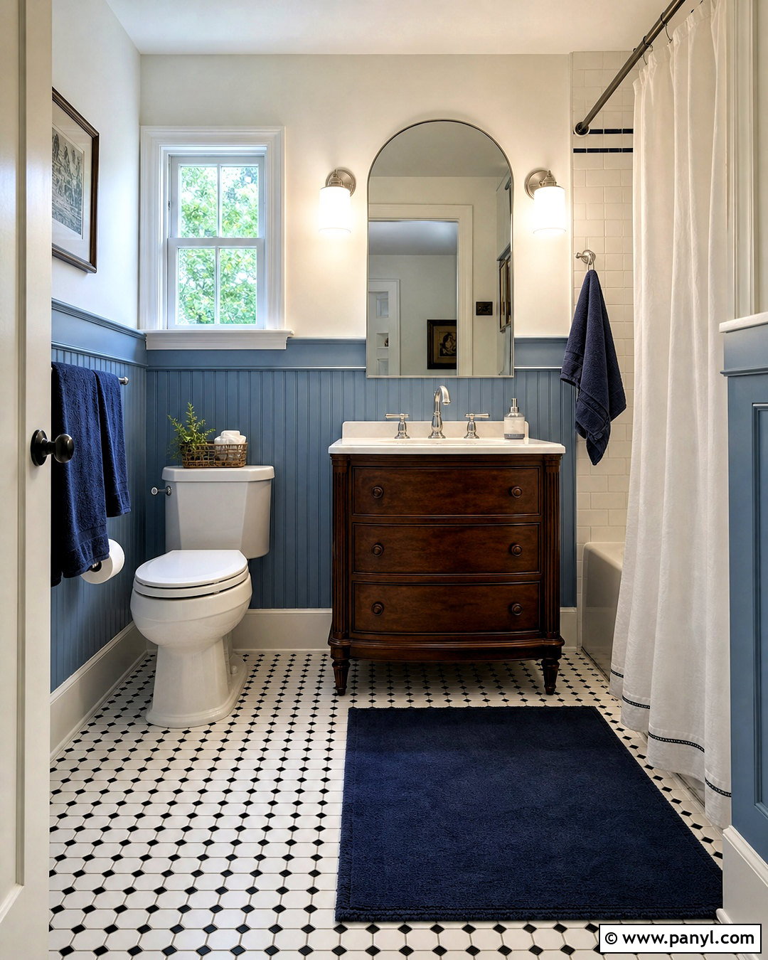 Blue Wainscoting Bathroom - 20 small blue bathroom ideas