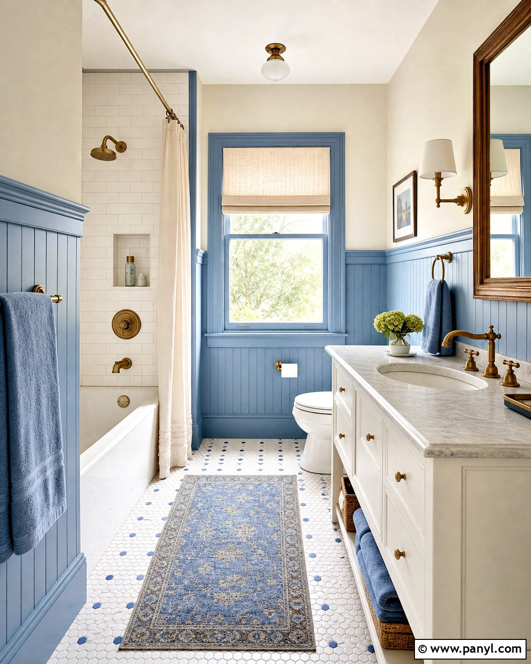 Blue Wainscoting Bathroom - 20 bathroom remodel blue ideas