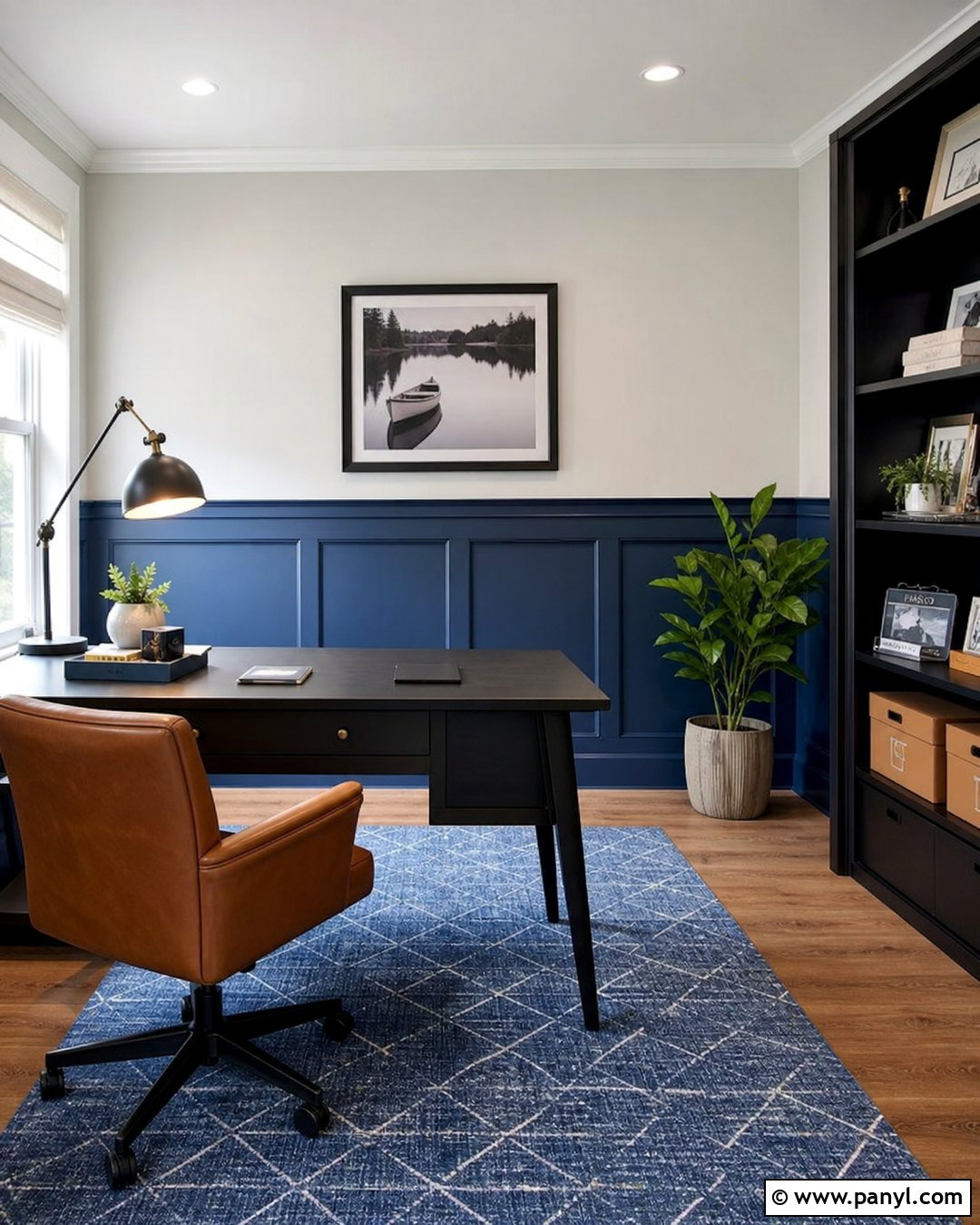 Blue Wainscoting With Black Accents - 35 blue wainscoting ideas