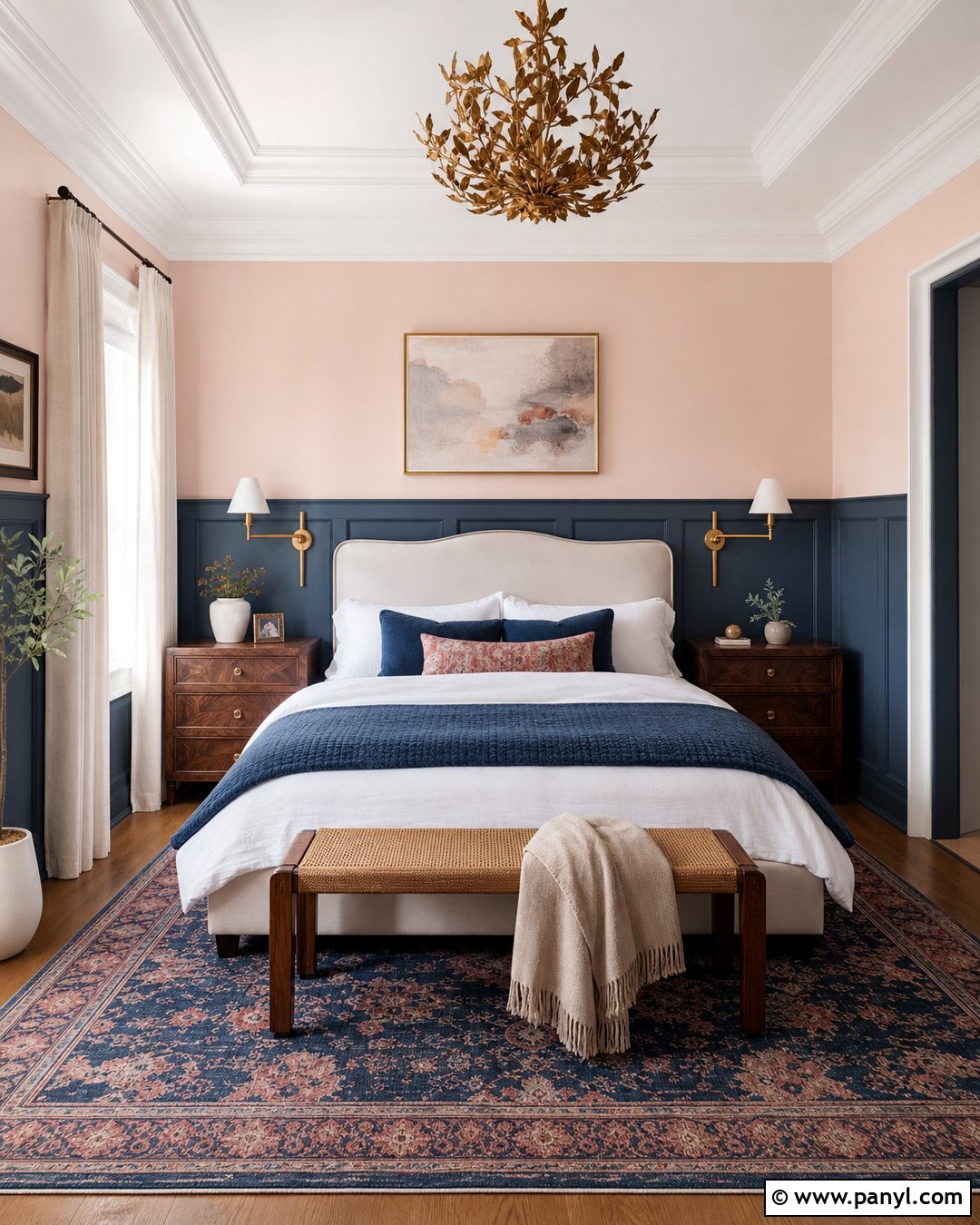 Blue Wainscoting With Blush Pink Walls - 35 blue wainscoting ideas