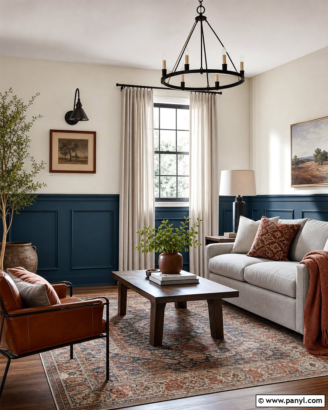 Blue Wainscoting With Terracotta Accents - 35 blue wainscoting ideas