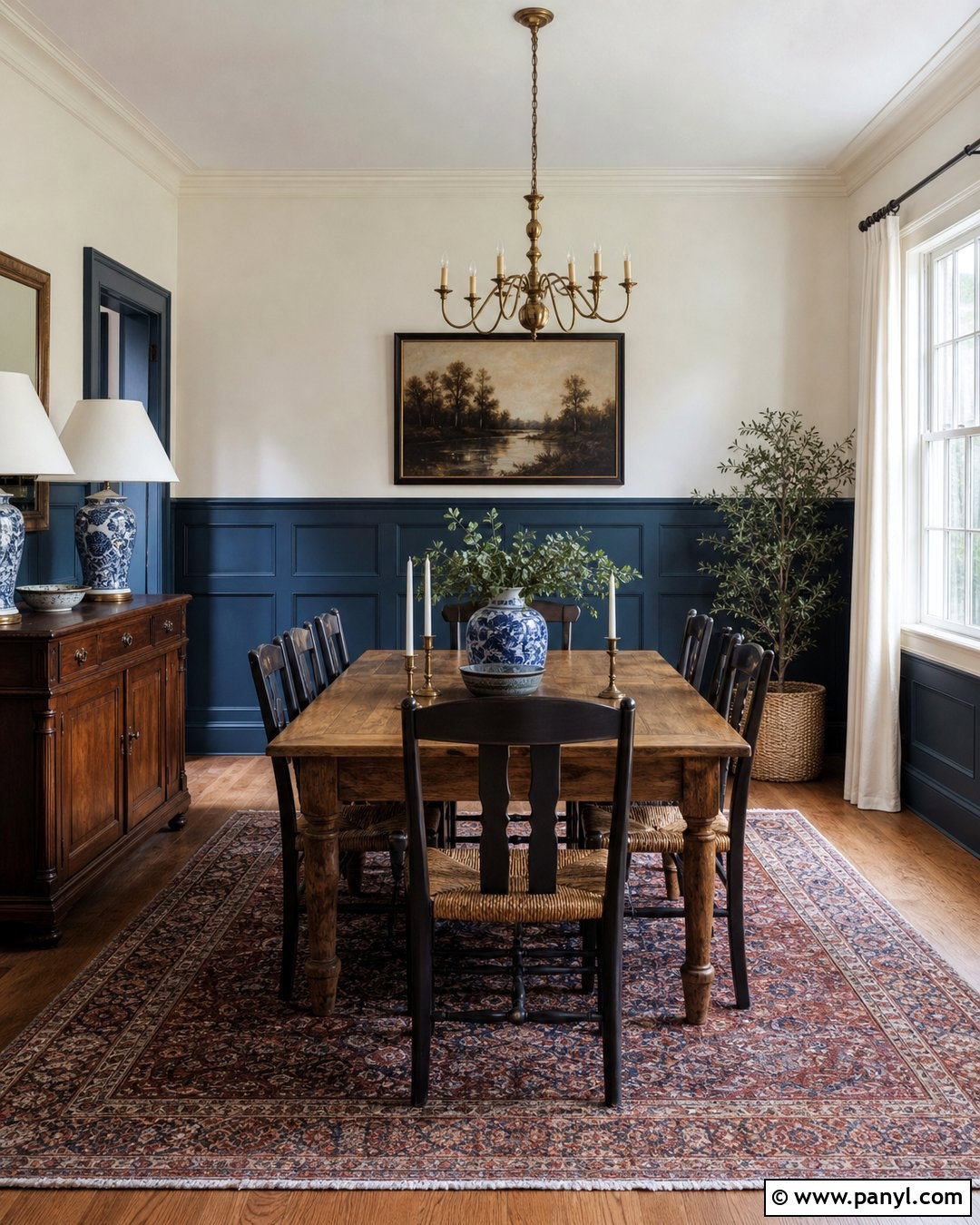 Blue Wainscoting With White Walls - 35 Blue Trim White Walls
