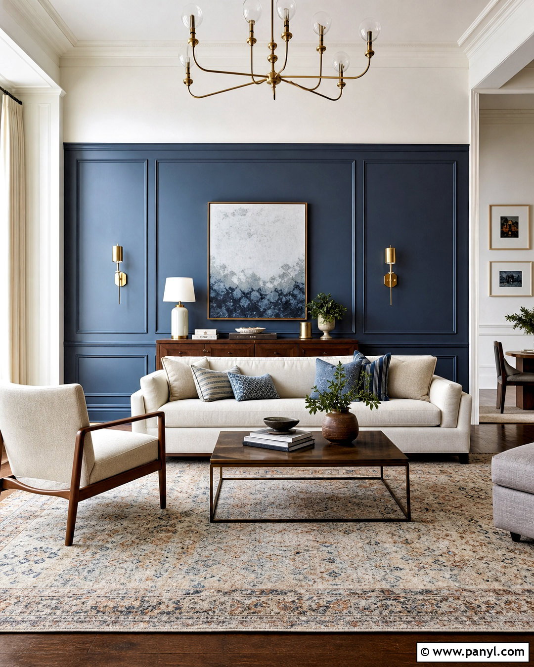 Blue Wall Paneling - 20 blue wall painting ideas