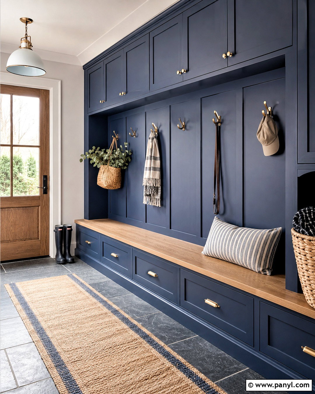 Blue Wall Panelling Mudroom - 20 blue wall panelling ideas