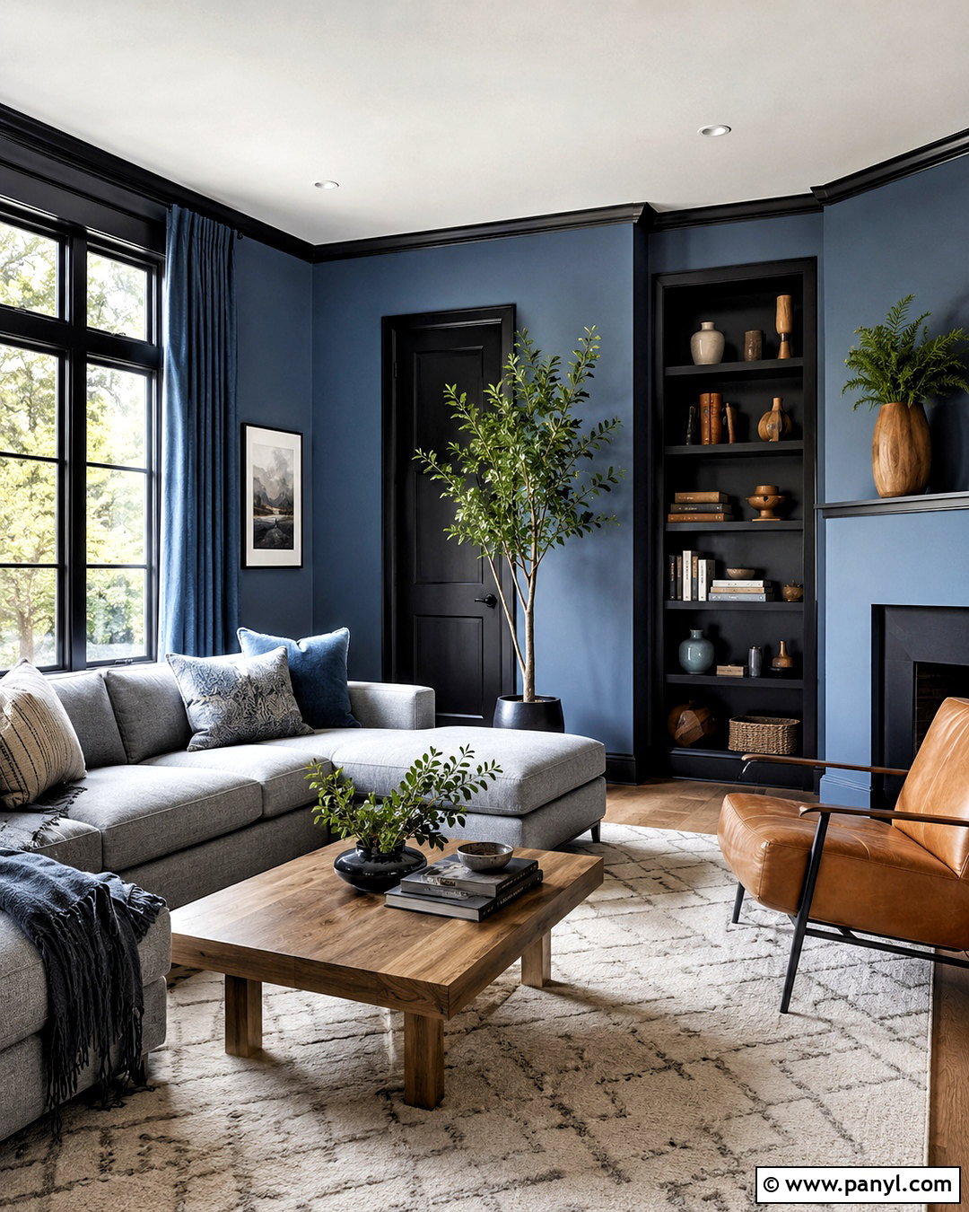 Blue Wall With Black Trim - 40 blue wall paint ideas