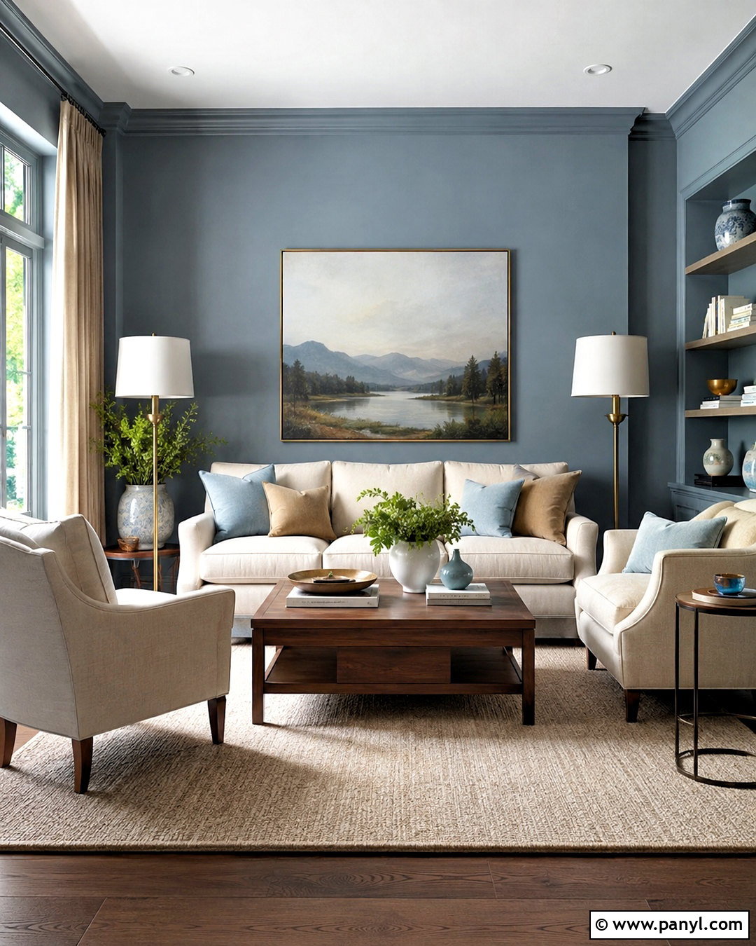 Blue Wall With Cream Furniture - 40 blue wall paint ideas