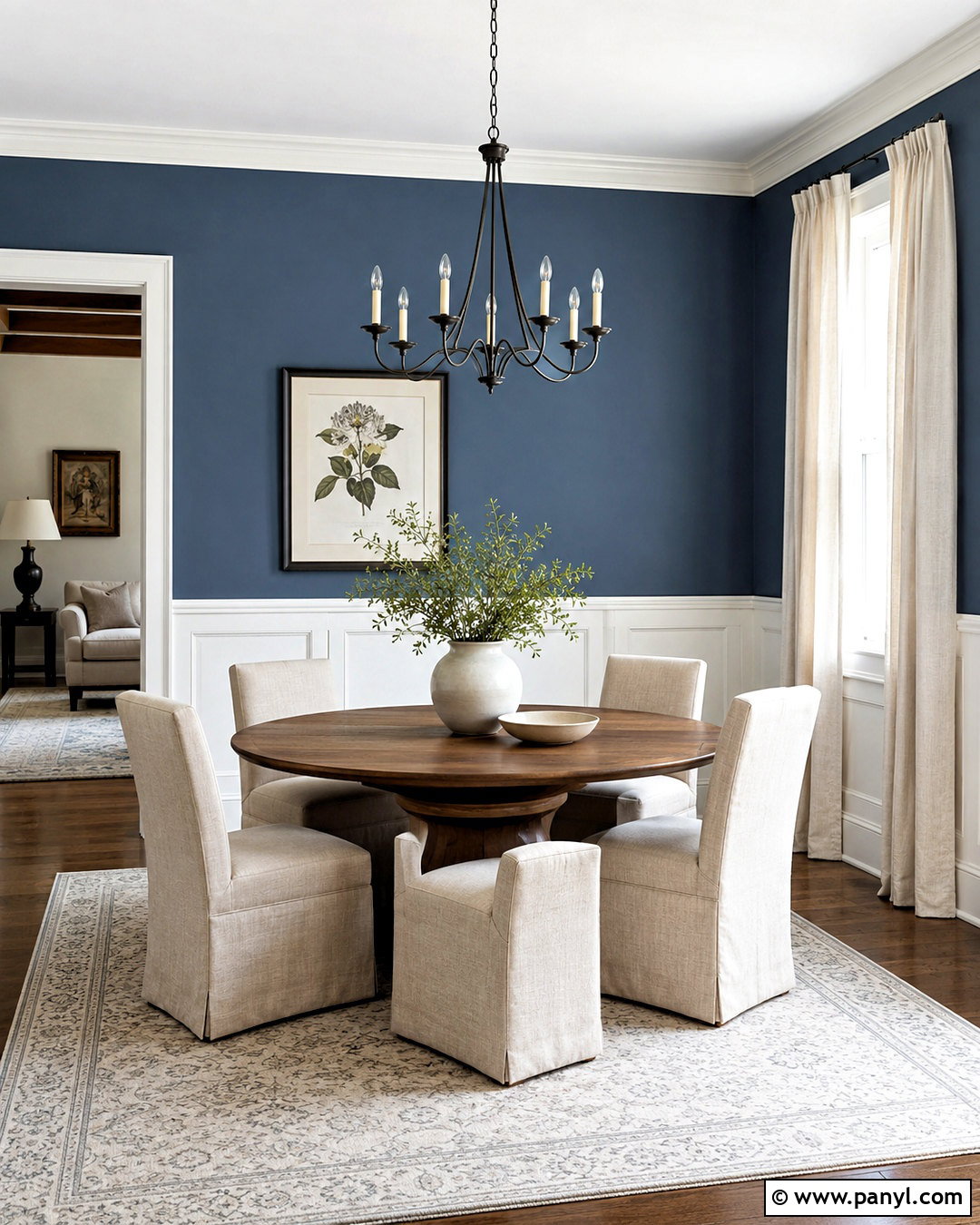 Blue Wall With White Wainscoting - 40 blue wall paint ideas