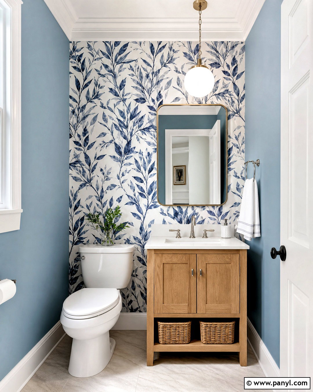 Blue Wallpaper Bathroom Accent Wall - 20 blue accent wall bathroom ideas
